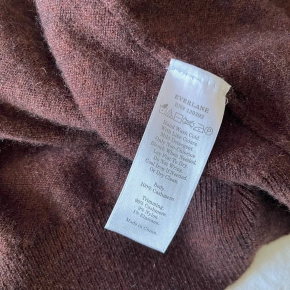 Everlane 100% Cashmere Raglan Mock Neck Sweater - Heather Brown - XS - Picture 6 of 13